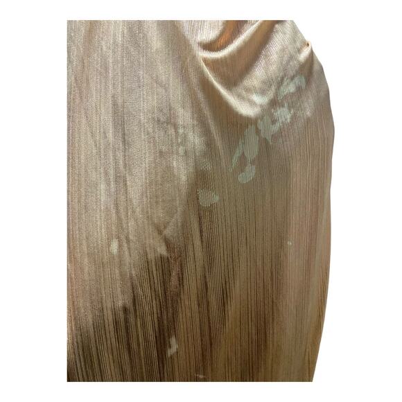 Retrofete Yesi Dress Pleated Surplice Braided Strap Formal Gala Party Metallic M - Picture 12 of 15